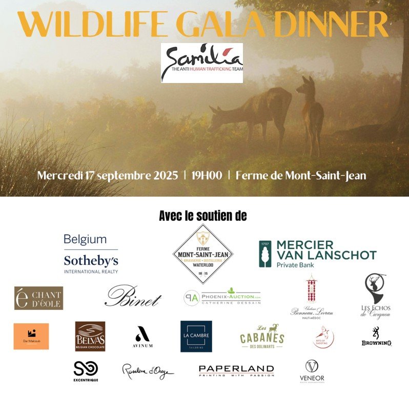 Wildlife Gala Dinner au profit de la Fondation Samilia, à la Ferme de Mont-Saint-Jean à Waterloo