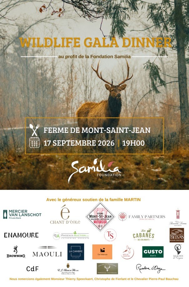 Wildlife Gala Dinner au profit de la Fondation Samilia, à la Ferme de Mont-Saint-Jean à Waterloo